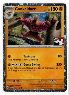 Play! Pokemon Prize Pack 7 Twilight Masquerade Cosmo Holo 105/167 Conkeldurr