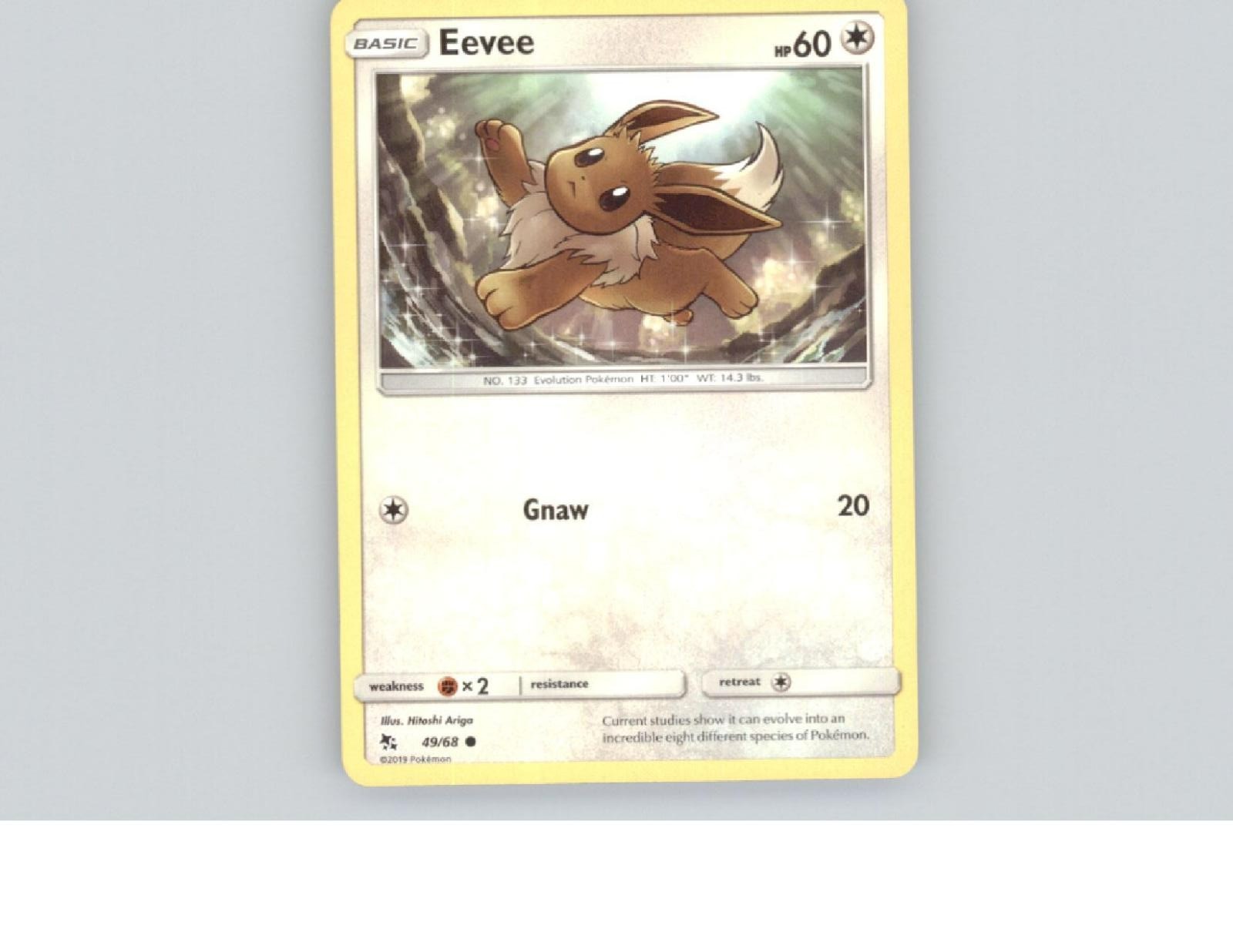 Eevee 49/68 Common Hidden Fates Pokemon Near Mint