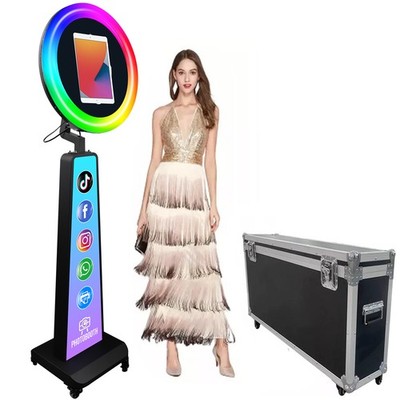 Tragbare iPad Photo Booth mit Flightcase Selfie Ringlicht & Fernbedienung