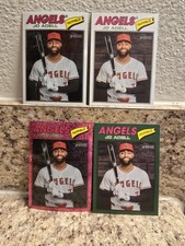 2026 Topps Heritage Jo Adell #42 White Chrome, Green Border, Pink Sparkle, Base