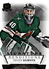 Devan Dubnyk Minnesota Wild Signature Renditions 2017-18 UD The Cup Blank Back