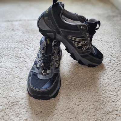 Ahnu Hiking Shoes Mens Size 7.5 Black Gray Waterproof Trail Low EU 40 Lace Up