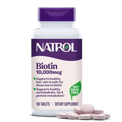 Natrol Beauty Biotin 10,000mcg Vitamins for Beauty, 100 Tablets, 100 Day Sup...