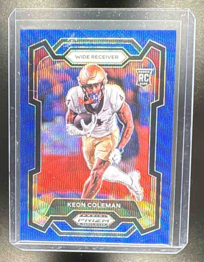 2024 Panini Prizm Collegiate Draft Picks Keon Coleman Blue Wave /249 #120 RC