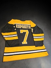 PHIL ESPOSITO Boston Bruins BLK/YELLOW SIGNED CUSTOM  JERSEY Five Star Certified