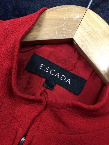 ESCADA Hype Luxury Woman's Vintage Red Minimalistic Zip Blazer Jacket M size Y2k, $50 - Photo 6