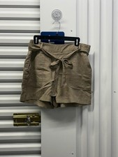 A New Day Women  s Large A New Day Khaki Dress Shorts Tie Waist Relaxed Fit
