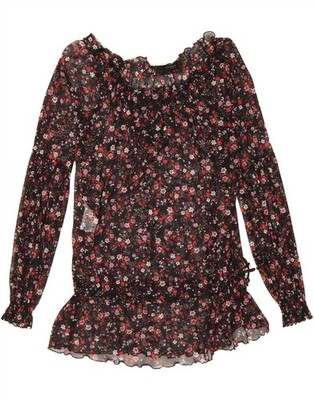 Conbipel Damen durchsichtiges Blusentop UK 14 Large mehrfarbig Blumenmuster CN01