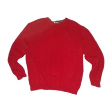VTG Chaps Ralph Lauren Red Chunky Knit fisherman sweaterXXL Mens 90s Made In USA
