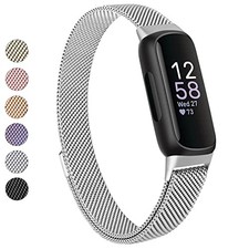 Vanjua Stainless Steel Metal Mesh Loop Bands for Fitbit Inspire 3, Adjustable