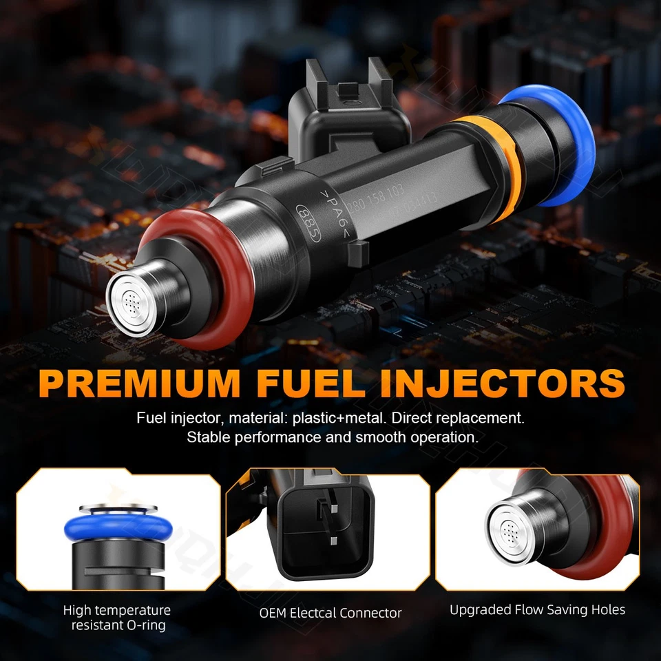 Inyectores de combustible XWQHJW 4 piezas para Mazda MX-5 Miata 3 5 6 2006-2015 0280158103 AA Foto 4 de 4