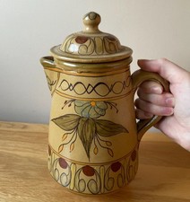 Vintage Portuguese Pottery Jug Pitcher Hand Painted Olaria Studio Stoneware