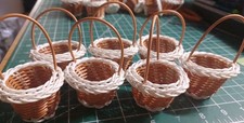 Set Of 7 Miniature Wicker baskets for crafts, dollhouse Dolls, fairy garden New