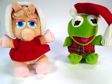 Vintage Jim Henson Kermit The Frog Baby Plush 8" 1987 The Muppets, Miss Piggy