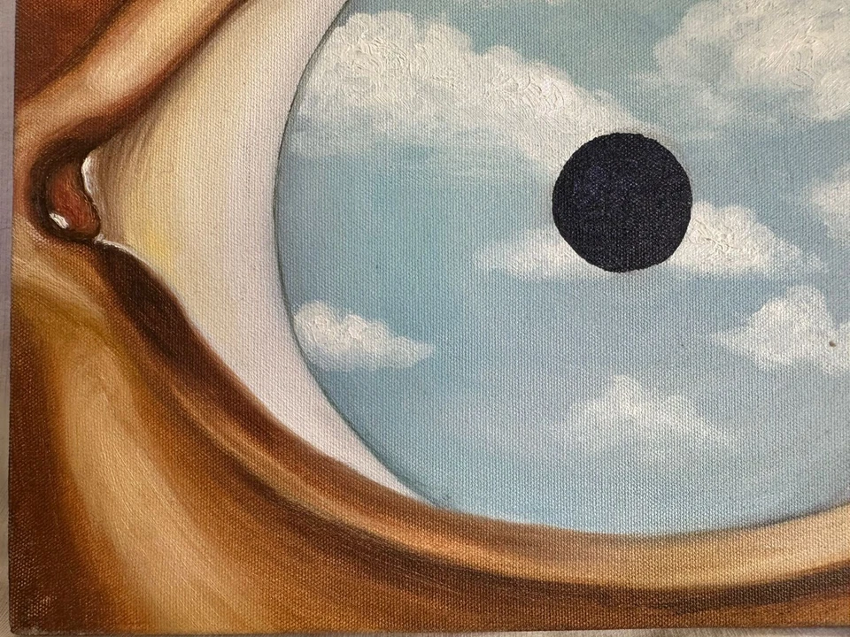 Pintura RENÉ MAGRITTE óleo sobre lienzo firmada estampada vintage Foto 3 de 4