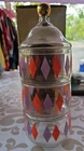 Vintage MCM Anchor Hocking Harlequin Tower Set RARE