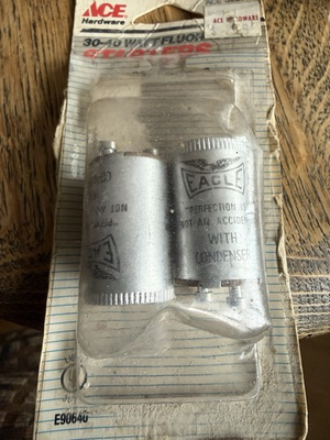 #ad Ace Hardware 30–40W Fluorescent Light Starters Eagle NOS Vintage 2 Pack $14.00