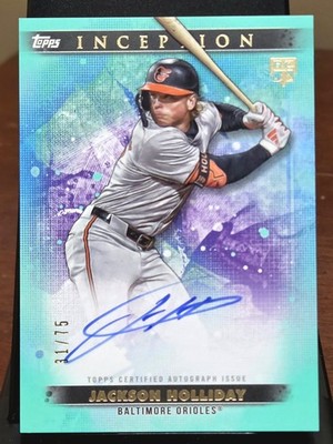 2024 Topps Inception Jackson Holliday Rookie RC Emerging Stars Aqua Auto /75  