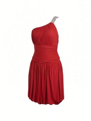 jovani red one shoulder dress Red One Shoulder Scuba Long Dress 06753