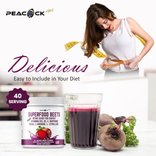 Super Organic Beets Nitric Oxide B12 B3 C BioPerine BCAA L-Arginine L-citrulline - Picture 8 of 26