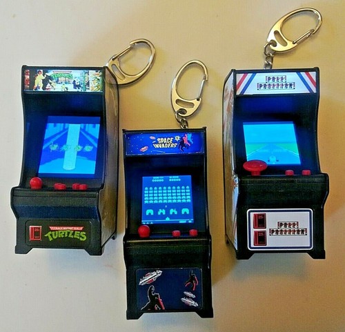 3 Mini Arcade Lot Tmnt Pole Position Space Invaders Retros Game 3 Keychains Ebay