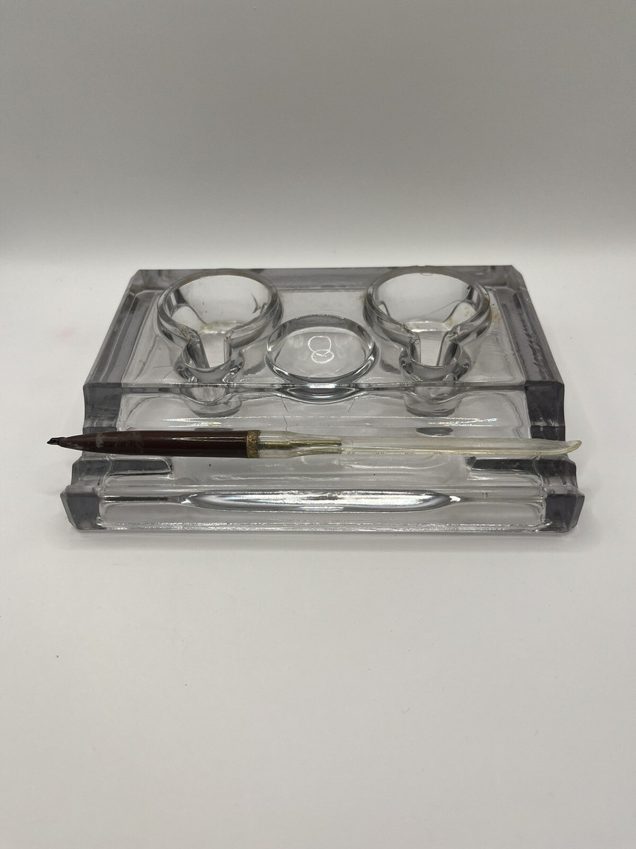 Antique Glass Pen Inkwell Antique Glass Pen Inkwell