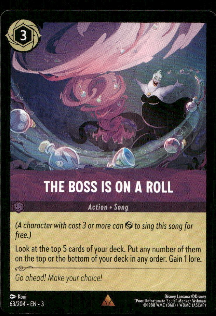 Disney Lorcana Into the Inklands The Boss is on a Roll 63/204 NM X1