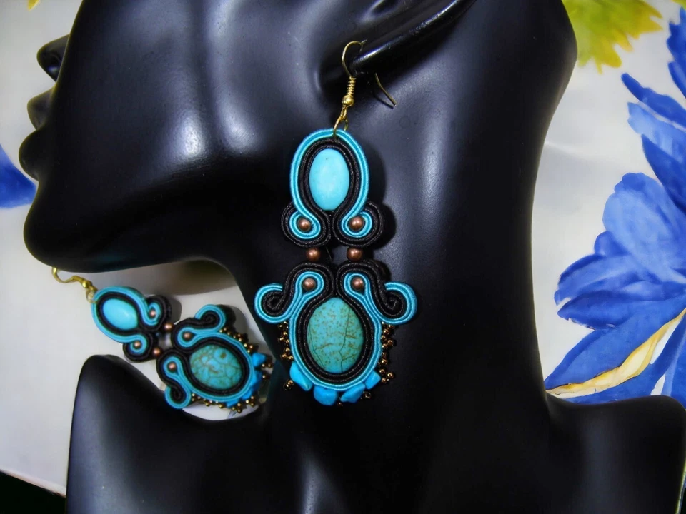 Ohrringe Technik soutache Kunsthandwerk  - Bild 3 von 3