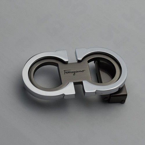 Salvatore Ferragamo Alloy Belt Buckle for 34-35mm Belt -Silver with Gray