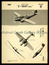 WWII Aircraft ID Poster, Cantiere Z-1007 bis, Art Print on 11x14" 09184