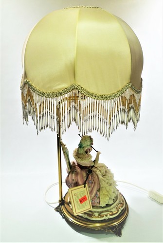 COLLECTIBLE - ITALIAN CAPODIMONTE FIGURINE w/SHADE, SIGNED BY CAZZOLA - Picture 10 of 10