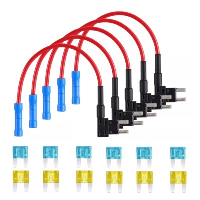 15PCS Fuse TAP Adapter Kit 12V 15 Amp 20Amp Car Add-a-circuit Mini ATM APM Blade