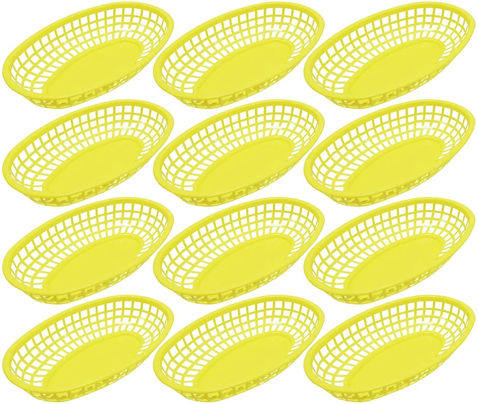 180x Party Plastic Sandwitch Baskets Food Trays Plates Red Yellow Blue Craft  - Image 4 of 4