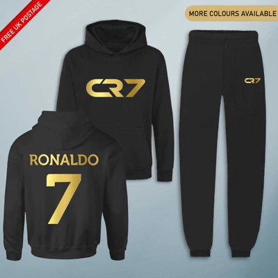 FLUX Ronaldo Kids Tracksuit Hoodie & Joggers Set #7 Football Gift Jumper Cristiano