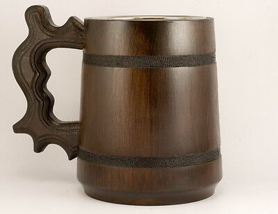 Wooden beer mug 20oz Handmade tankard Best gift for him Man stein Husband gift