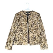 Kasper Women's 6 Leopard Print Blazer Mob Wife Old Money Career Office Corporate