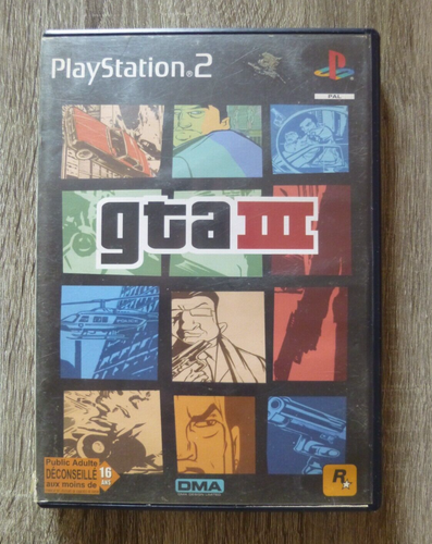 Jeu PlayStation 2 GTA III (Grand Theft Auto III) - Version Boîte Sans Notice - État Correct