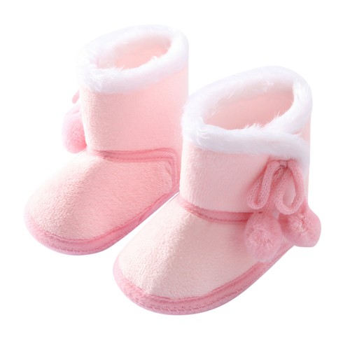Baby Mädchen Jungen weiche Stiefeletten Schneestiefel Säugling Kleinkind Plüsch Fell warme Krippe Schuhe - Bild 10 von 15