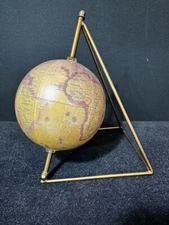 Tabletop/Desk Globe 9.5” Tall 5” Diameter Home/Office Decor! Triangle Stand