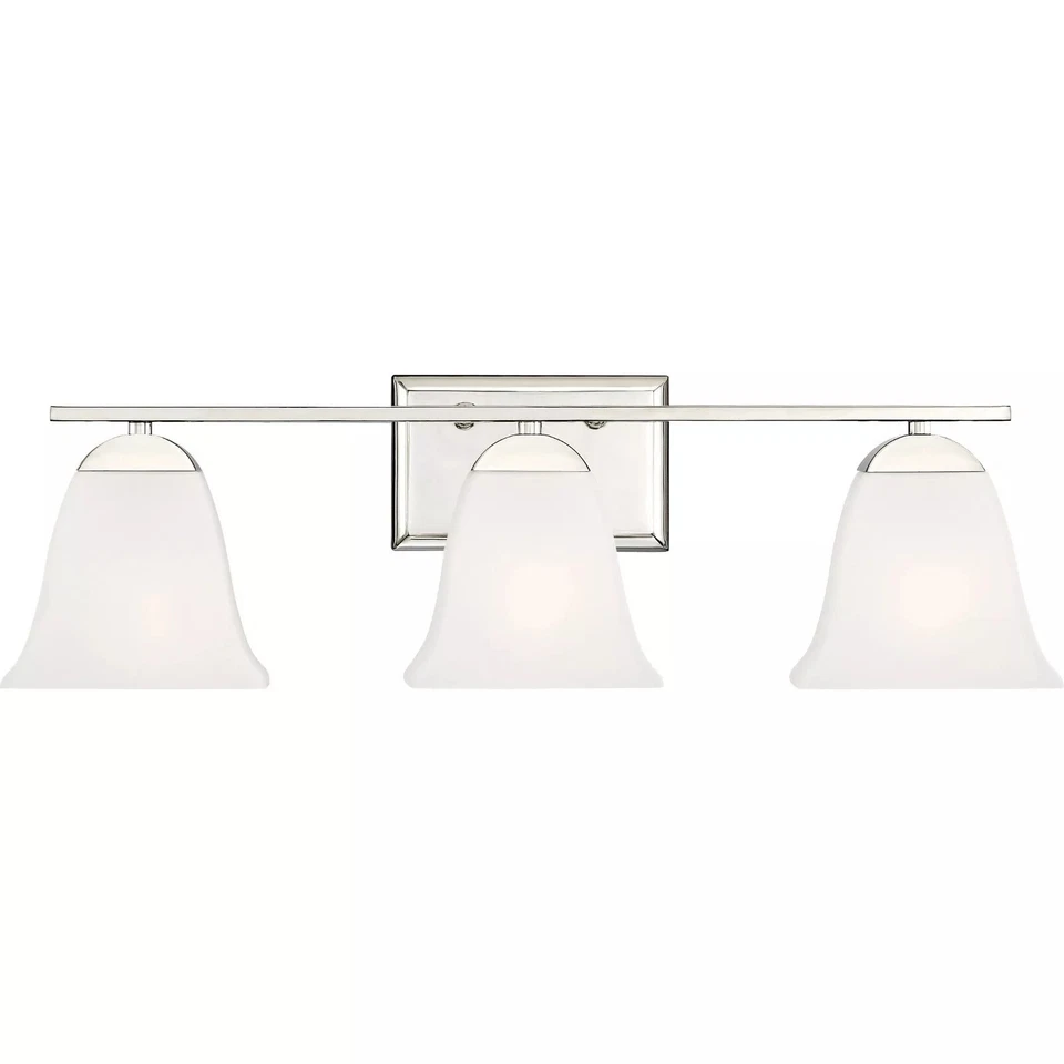 Iluminación de tocador de tres baños Quoizel CTW8603PK, níquel pulido Foto 2 de 4