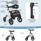 12Inch Big Rubber Wheels All Terrain Rollator Walker for Seniors Outdoor Rolling