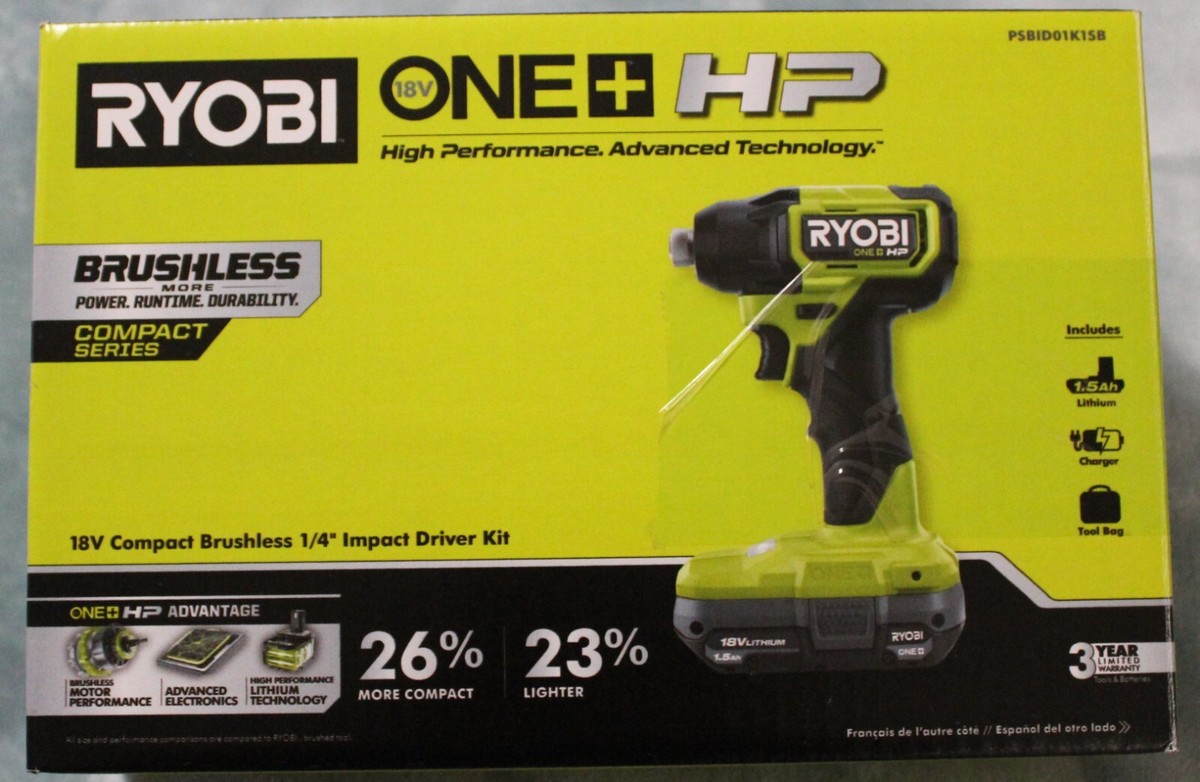 RY*BI ONE+ HP 18V Brushless Cordless Compact 1/4 Impact Driver - Main Image