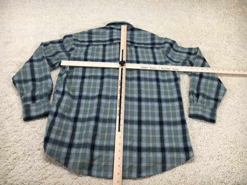 Vintage Ozark Trail Shirt Mens Large Blue Long Sleeve Button Plaid Flannel 90s - Picture 12 of 17