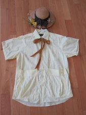 ART CRAFT POTTERY GARDEN WORK SMOCK APRON UPCYCLED 1 of A KIND YELLOW