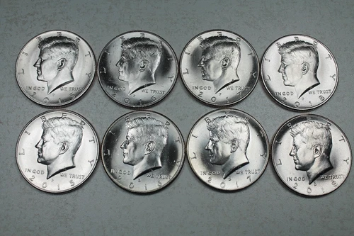 2015 2016 2017 2018 P D Uncirculated Kennedy Half Dollar Mint Roll Set 2015-2018