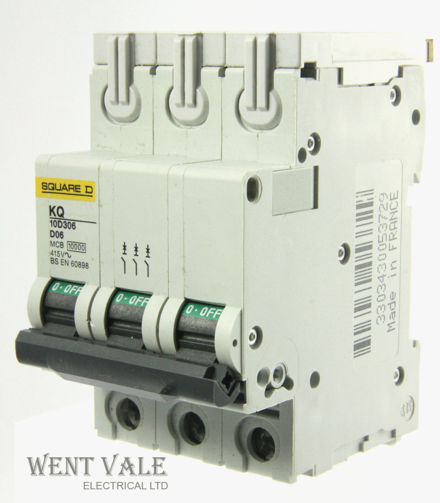 Square D Loadcentre KQ - KQ10D306 - 6a Type D Triple Pole MCB Unused