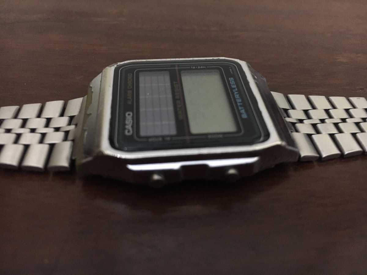 CASIO AL-180 SOLAR デジタル腕時計 Casio AL-180 Module 668 Solar Batteryless Alarm Chrono Vintage