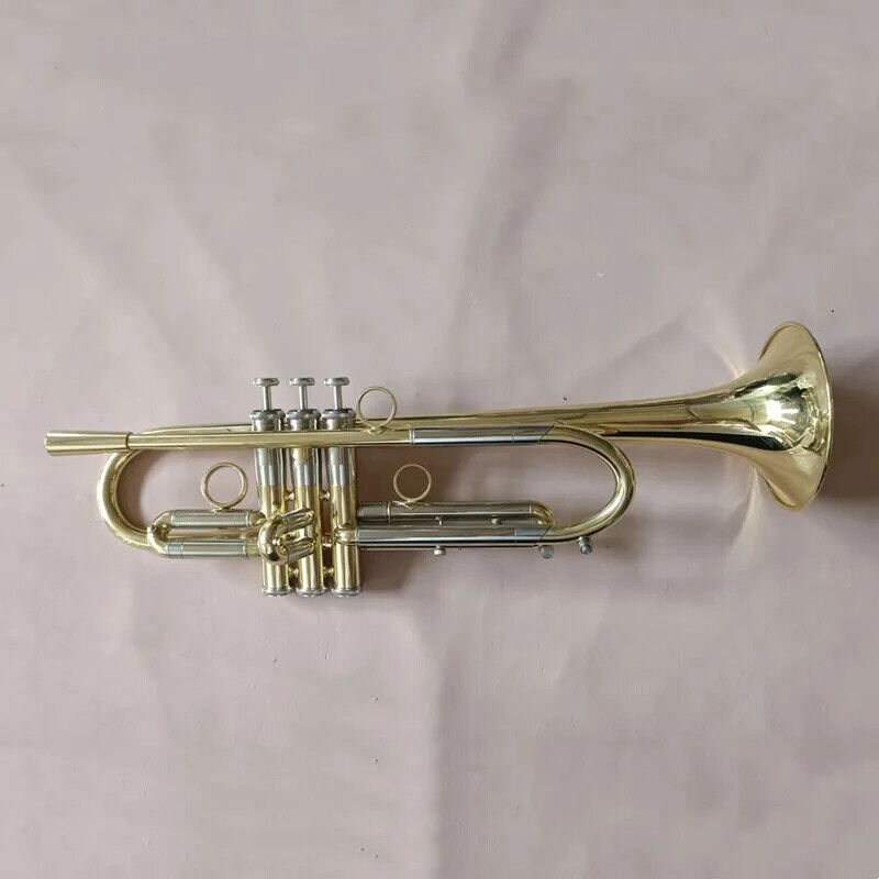 Bb Trumpet Gold Lacquer Silver Plated Trumpet Brass Composite Type Trumpet