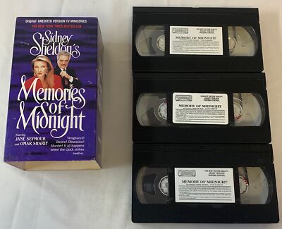 Sidney Sheldon's MEMORIES OF MIDNIGHT tv mini-series three VHS set