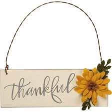 Thankful Wood Felt Small Hanging Sign Ornament Primitives By Kathy Fall Decor